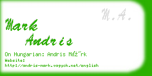 mark andris business card